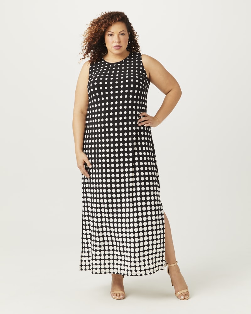 Plus size model with rectangle body shape wearing Phoebe Sleeveless Maxi Dress by Sabrina Collective | Dia&Co | dia_product_style_image_id:153477